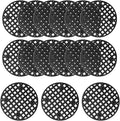 Bivethoi 100pcs Plant Pot Mesh Hole Cover Bonsai Drainage Mesh Insert, Flower Pot Hole Mesh Pad Bottom Grid Mat, Round Mesh Screen Pot Bottom Gasket for Garden Prevent Soil Loss (1.8" / 45mm, Black)