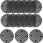 Bivethoi 100pcs Plant Pot Mesh Hole Cover Bonsai Drainage Mesh Insert, Flower Pot Hole Mesh Pad Bottom Grid Mat, Round Mesh Screen Pot Bottom Gasket for Garden Prevent Soil Loss (1.8" / 45mm, Black)