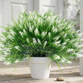 22 Pcs Artificial Outdoor Flowers Fake Outdoor Plants Monkey Grass with Red Flowers for Pot Decor for Window Garden Patio Hanging Planter Pathway Front Porch (22, White)