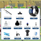 Dianrui 360° Curved Garden Automatic Irrigation System—50FT Drip Irrigation System for Garden,Lawn & Raisedbed & Greenhouse Watering Equipment, Drip Irrigation Kit with Adjustable Copper Nozzles 5/16"