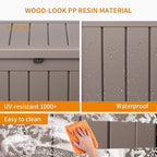PatioZen 50 Gallon Resin Deck Box, Lockable Patio Outdoor Storage Box for Furniture, Garden Tools and Tools Storage, Waterproof Outside Storage Boxes - Grey