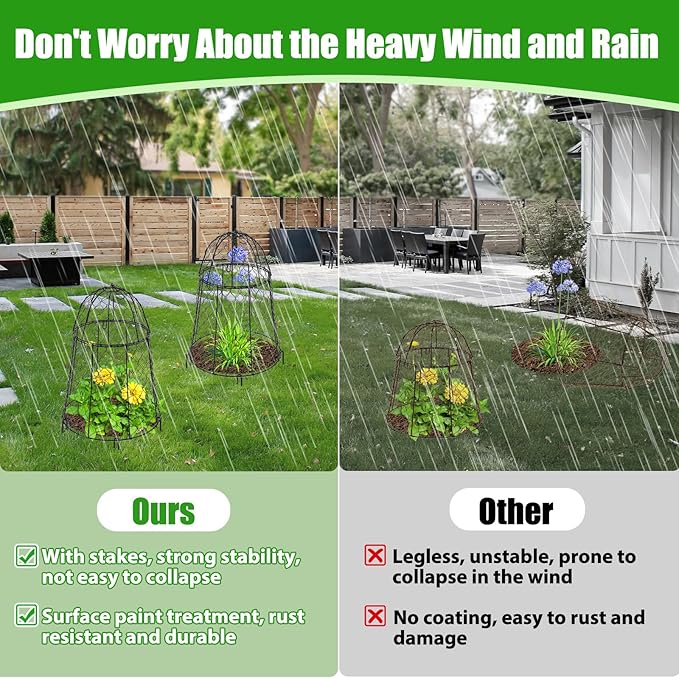 Phoncoo 6 Pack Garden Cloches for Plants, Sturdy Plant Protectors from Animals, Chicken Wire Cage for Plants Garden Cages to Keep Bunnies Chicken Squirrels Birds Animals Out