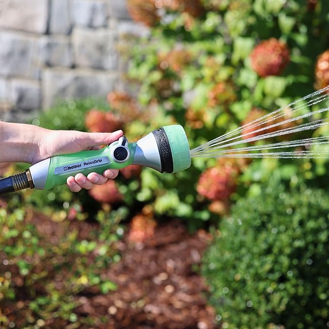 Melnor 65095-AMZ RelaxGrip Nozzle with QuickConnect Product Adapter Amazon Bundle, Metal 7-Pattern Twist