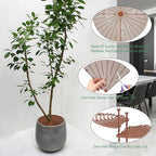 20.5 Inch Plant Pot Cover,Durable Cat & Dog Digging Stopper with Deep Stakes,Adjustable Soil Guard Grid for Indoor & Outdoor Flower Pots,Brown Animal Protector