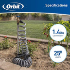 Orbit 26382 Coil Garden Hose, 25 Feet, with 8-Pattern Hose Nozzle (Gray)