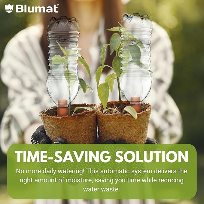 Blumat Plant Watering Devices - Easy Self Watering Planter Insert for Indoor Plants - Bottle Adapter - Prevents Overwatering and Underwatering for Healthy Growth - 1 Pack