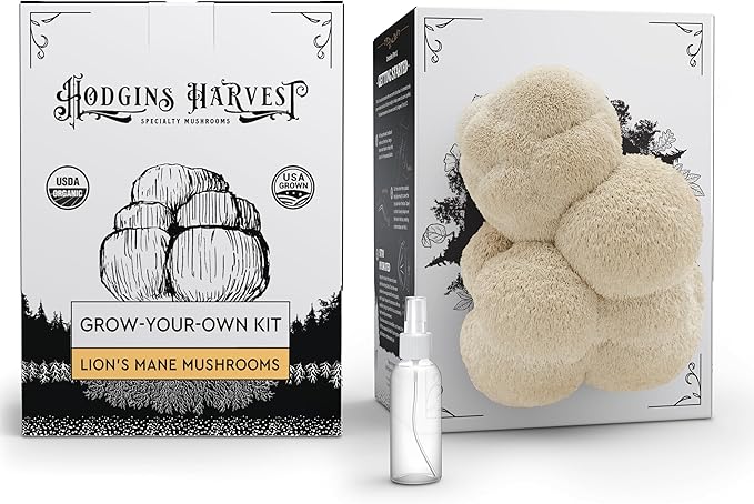 Organic Lion's Mane Mushroom Growing Kit - Indoor Gardening Kit for Fresh Gourmet Mushrooms - Easy Grow at Home - Holiday Gift for Garden Lovers & Foodies - Grown in USA - 3.5 lb