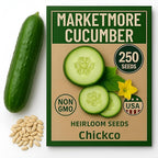 250+ Organic Marketmore Cucumber Seeds – Premium Heirloom Seeds – Perfect for Gardens, Raised Beds & Containers – Crisp, Delicious & Non-GMO – USA Grown (Cucumis sativus)