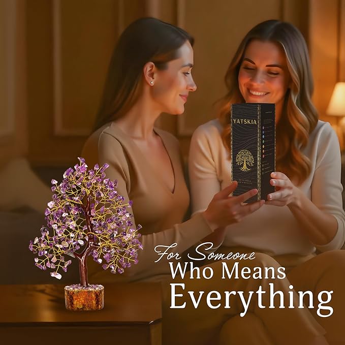 Amethyst Crystal Tree - Bonsai Trees, Balancing Tree, Crystal Gifts for Women, Crystal Tree for Positive Energy, Crytals and Gemstones, Crystals Gifts
