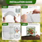 Uyittour 10 Pack Plant Protectors from Animals, 12" x 12" Round Metal Wire Garden Plant Cages to Keep Animals Out, Rabbit Proof Protection for Vegetables & Flowers with Stakes, Zip Ties & Gloves