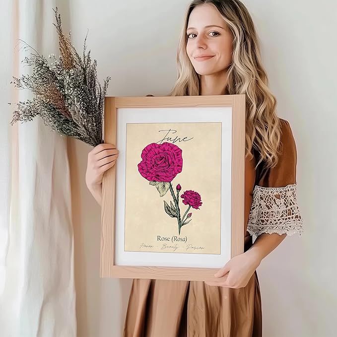 June Birth Flower Art Print - 11x14 (Unframed) | Capturing the Splendor of the June Birth Flower | Decor Accent for Birthdays and Special Occasions | Living Room Decor | Modern Home Decor