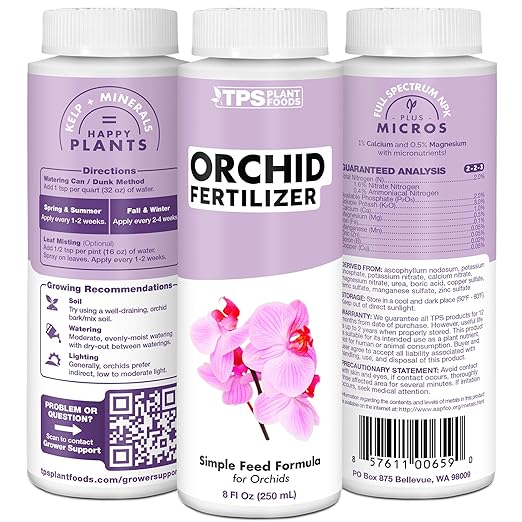Orchid Fertilizer – Liquid Plant Food for Reblooming, Longer-Lasting Flowers & Healthy Roots, 8 oz