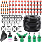 Drip Irrigation System - Irrigation System for Garden w/ 1/4" & 1/2" Fast-Lock Tubing - Adjustable Nozzles & Sprinklers Garden Watering System(164FT Kits)