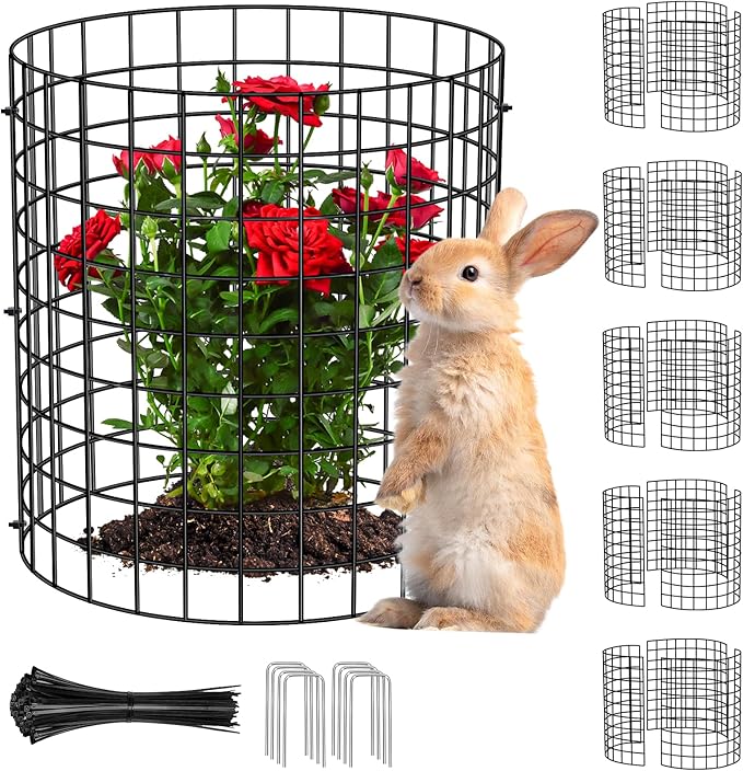 U0U 15PCS 5 Pack Plant Protector from Animals, Metal Mesh to Keep Animals Out,Plant Cages for Outdoor Plants,Plant Guards from Animals Rabbits Chicken Squirrels (11.8 x 15.7inch-5 Pack)