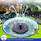 SZMP 3.5W Upgraded Glass Panel Solar Fountain with RGB Night Show, Anti-Drift Fixer & 7 Nozzles, Strong Floating Bird Bath Fountain for Garden, Pond, Outdoor (Black)
