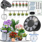 Solar Automatic Drip Irrigation System Kit, Auto Watering Kit for DIY Garden Watering System with 9 Timing Modes and Anti-Siphon Set，Indoor/Outdoor Garden, Balcony & Patio Irrigation System