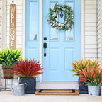 12 Pcs Artificial Outdoor Plants UV Resistant Tall Fake Grass Plants Bushes Faux Tropical Flowers Décor Fall Winter Summer Planters Patio Front Door Porch Plastic Greenery & Shrubs Decoration