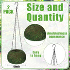2 Pack 6 Inch Kokedama Moss Ball Planter Orchid Pots Hanging Orchid Planter Basket Moss Ball Hanging Baskets for Plants Outdoor Woven Plant Holder for Indoor Home Garden Balcony Decor