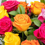 Benchmark Bouquets - Roses Bouquet Assorted Colors - Fresh Flowers for Delivery - Two Dozen Long Stem Roses - Mothers Day Gifts for Mom - Mothers Day Flowers for Mom (Glass Vase Included)