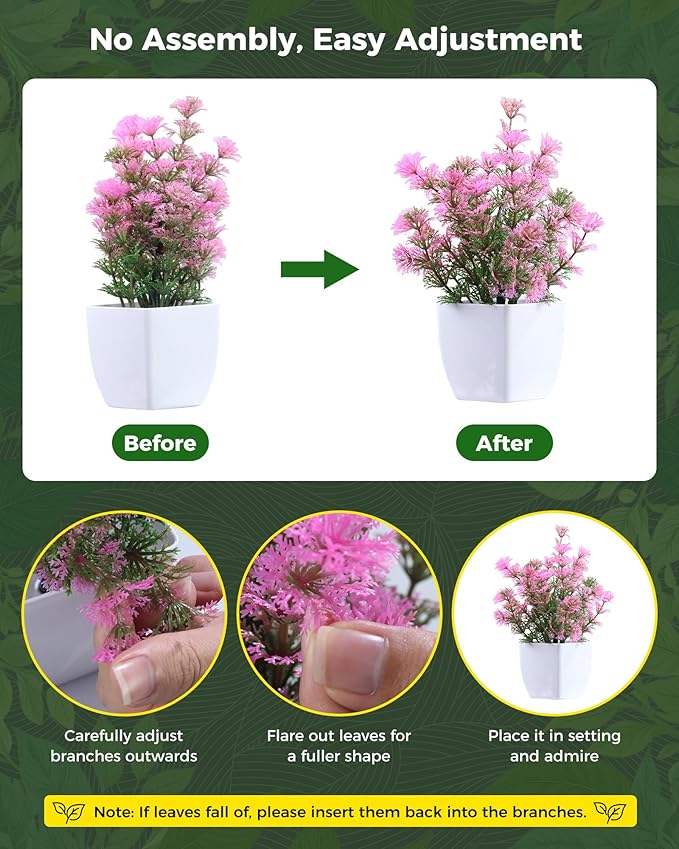 Clearain 6 Pack Fake Plants Mini Artificial Greenery Potted Plants for Home Decor Indoor Office Table Room Farmhouse Bathroom Decor (Mixed Color)