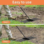Lawn Leveling Rake 30"x10", Heavy-Duty Stainless Steel Yard Leveling Rake, Professional Soil Leveling Tool for Pastures, Golf Lawns, Gardens, Yards (Black)