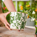 Sungmor Vintage Ceramic Planter Set of 2 - Decorative Indoor & Outdoor Flower Pots with Drainage Holes - Tuscan Décor Pots, 5.5" Ice Crackle Glaze Planters for Home, Kitchen, Patio, and Garden