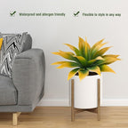 Ttranewsoo Artificial Agave Plants,Large UV Resistant Fake Agave Planters for Indoor and Outdoor Decorating Tropical Plant Succulents Greenery Indoor Decor (2Pack,18" Yellow)