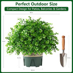 florisso 2 Pack Artificial Boxwood Topiary Trees, UV-Resistant Faux Realistic Greenery Potted Bushes with Pots for Front Door, Porch, Farmhouse, Garden Decor