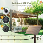 addlon 102(96+6) FT Solar String Lights Waterproof,Patio Light Solar Powered with Remote & USB Port 3 Modes, 48+4 LED Shatterproof Bulbs Outdoor Lighting for Camping Porch Backyard Garden