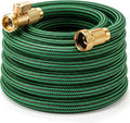 Garden Hose 25 ft NON-EXPANDABLE Water Hose, Flexible & Lightweight Kink Resistant Hybrid Hose, Leak-Proof Heavy Duty, Super Durable Fabric with 3/4" Solid Brass Connectors