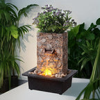 Kalona Tabletop Waterfall Fountain, Zen Fountain for Home Office Decor with LED Lights, Relaxing Indoor Water Feature with Realistic Stone Look for Meditation(23111)
