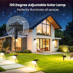 Solar Lights Outdoor Waterproof IP65, Super Bright LED, 3000K 2 Lighting Modes, Solar Powered Yard Garden Solar Spot Lights for Outside Landscape Auto On/Off -4 Pack