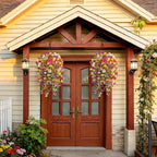 Artificial Flowers for Outdoors Spring Decor, 6 Bundles UV Resistant Realistic Fuax Silk Hanging Flowers, Fake Plants for Planter Indoor Outside Garden Porch Patio Balcony Yard(Mix