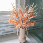 7 PCS Artificial Stems Fake Plants for Spring Summer Decor, 26 in Fake Leaves Greenery Branches Orange Silk Flowers Faux Foliage DIY Stems for Vase Home Kitchen Farmhouse Indoor Table Centerpiece