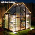 6x4 FT Greenhouse for Outdoors, Polycarbonate Greenhouse with Quick Setup Structure and Roof Vent, Aluminum Large Walk-in Green House for Outside Garden Backyard, Dark Gray