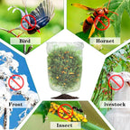 4Pcs Insect Bird Barrier Mesh, 7.9 x 5.9 FT Garden Netting Barrier, Bird Netting, Netting for Plant with Drawstring, Tomato Protective Cover