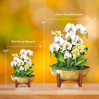 Freshcut Paper Pop Up Cards, Mini Serenity Orchid, 6 Inch Mini Sized Paper House Plants 3D Popup Greeting Card, Birthday Card, Get Well Gifts, Blank Notecard & Envelope