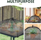 Sawysine 4 Pack Mesh Plant Cover Reusable Screen Cloche Dome Plant Protector Tent Collapsible Umbrella for Outdoor Garden Greenhouse Vegetable Flowers Strawberry from Animals (17 x 17 Inch,Black)