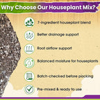 DUSPRO 1QRT Pre-Mixed House Plant Potting Mix 7in1 with Potting Soil Indoor Plants, Tropical Indoor Potting Soil with Pine Bark, Pumice, Coco Coir, Perlite, Worm Castings, Gypsum, Peat Moss