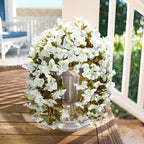 HyeFlora Bougainvillea Artificial Hanging Flowers Plants for Outdoors Decoration, 2pcs Faux Bougainvillea Vines White Fake Flowers Realistic UV Resistant Silk Flowers for Outside Planter Yard Gardens