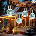 GIGALUMI Solar Lights Outdoor Waterproof, 8 Pack Solar Hanging Lights Garden Decor, Gifts for Women, Solar Outdoor Lantern Waterproof Cracked Glass for Yard, Fence, Tree(Cold White)