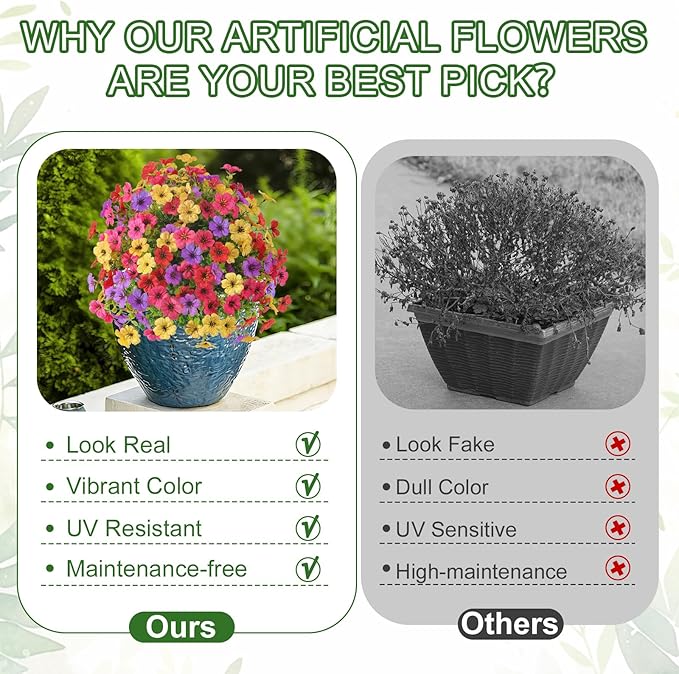 Alupssuc 2Pcs 20" Artificial Topiary Ball Flowers For Outdoors Planters, Spring Decoration with Spike, UV Resistant Faux Summer Plants, Fake Bushes Indoor Decor, Mix 4 Colors for Garden, Porch & Patio