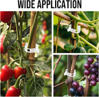 Plant Support Clips Plastic Tomato Clips Plant Clips for Climbing Plants Clear Grape Tomato Vine Trellis Clips for Garden Vegetables Plants Flower Grow Fixing (200, White)