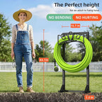 Garden Hose Holder Reel, Upgraded Metal Hose Reels Holds 150ft Hose, Heavy Duty Freestanding Water Hose Holders, Detachable Hose Storage Hanger for Outside - Flower Vine
