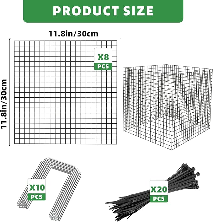 UNIFAMILY 8Pcs Plant Protectors from Animals, 2 Pack Metal Wire Plant Cage, Garden Protector Cage from Deer, Mesh Garden Protector from Rabbits, Chicken Wire Plant Covers from Animals