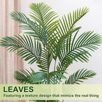Palm Tree 6FT Artificial, 72in Tall Faux Palm Tree with 15.7 White Planter, Fake Potted Tree for Indoor & Outdoor Home Office Decor