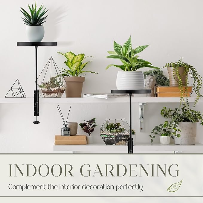 Teenyyou 1 Pcs Window Sill Plant Shelf 5.7''D x 12.4''H Adjustable Window Shelf Windowsill Clamp Tray for Indoor Plants Metal Windowsill Extension Tray Planter Floating Shelves for Indoor Outdoor