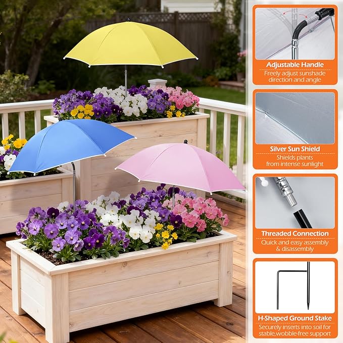 Tryly Plant Umbrellas for Outdoor Plants, Garden Umbrella Shade for Potted Plants and Garden Beds, Provide Shade to ‌Defend Plants From Blazing Sun