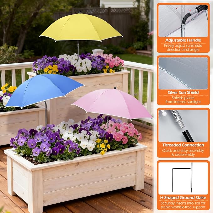 Tryly Plant Umbrellas for Outdoor Plants, Garden Umbrella Shade for Potted Plants and Garden Beds, Provide Shade to ‌Defend Plants From Blazing Sun