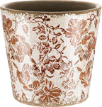 Beeveer Farmhouse Ceramic Planter 5.5 Inch Large Plants Pot Crack Beige Brown Flowers Plant Pots with Drainage Hole Indoor Plants Kitchen Rustic Antique Decor Gift